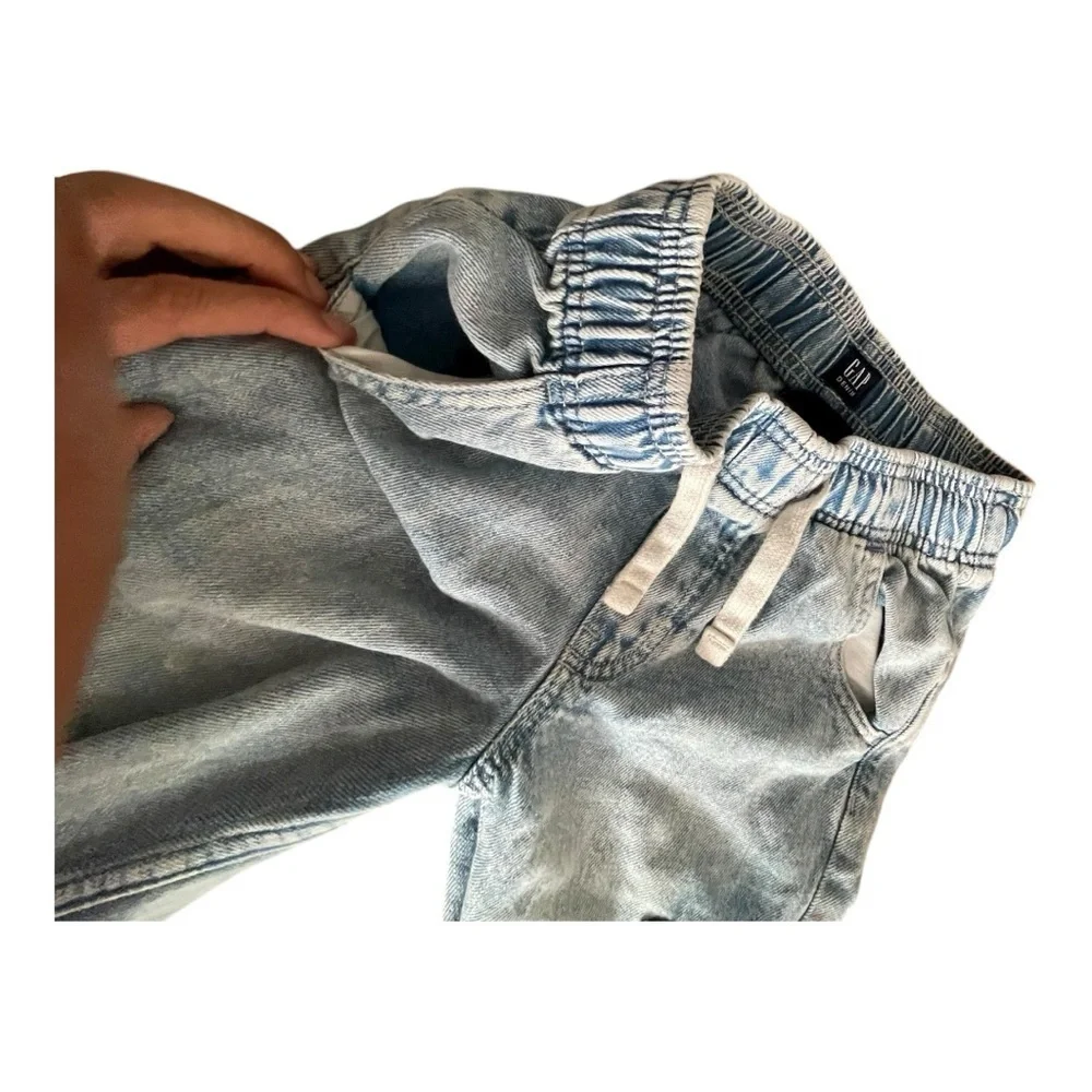 GAP kids Wide-Leg Pull-On Jeans Cargo Jeans Size M 100% Cotton